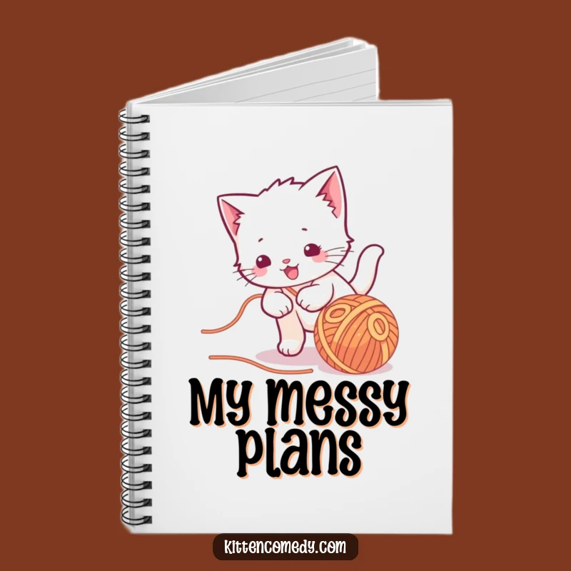 Funny Kawaii Kitten Yarn Ball Notebook - Playful Feline Friend for Notes and Fun Gift