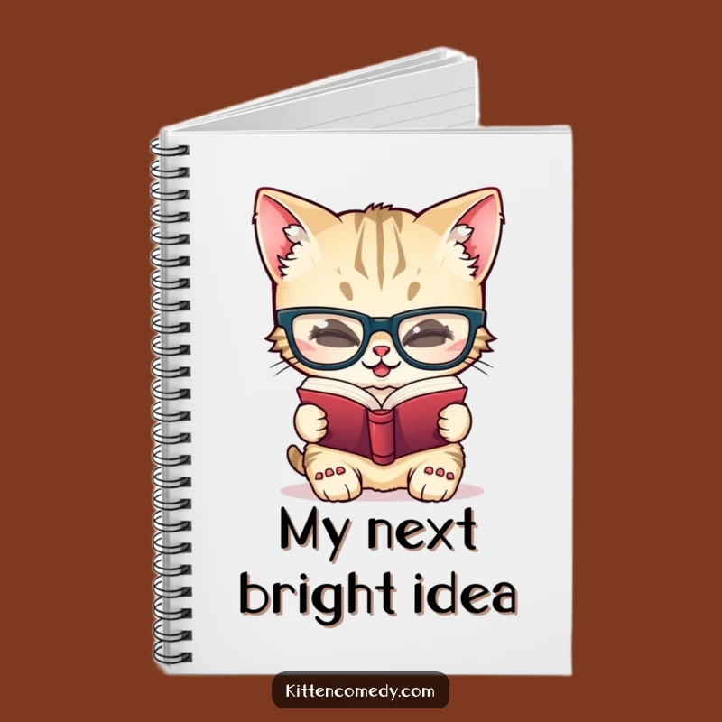 Funny Giggling Kitten Notebook for Smart Notes and Witty Ideas