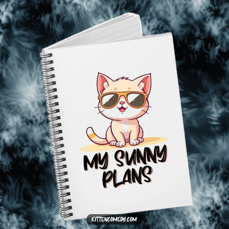 Funny Kitten Sunglasses Notebook: A cool kitten wearing sunglasses while sunbathing, perfect for jotting cool ideas.