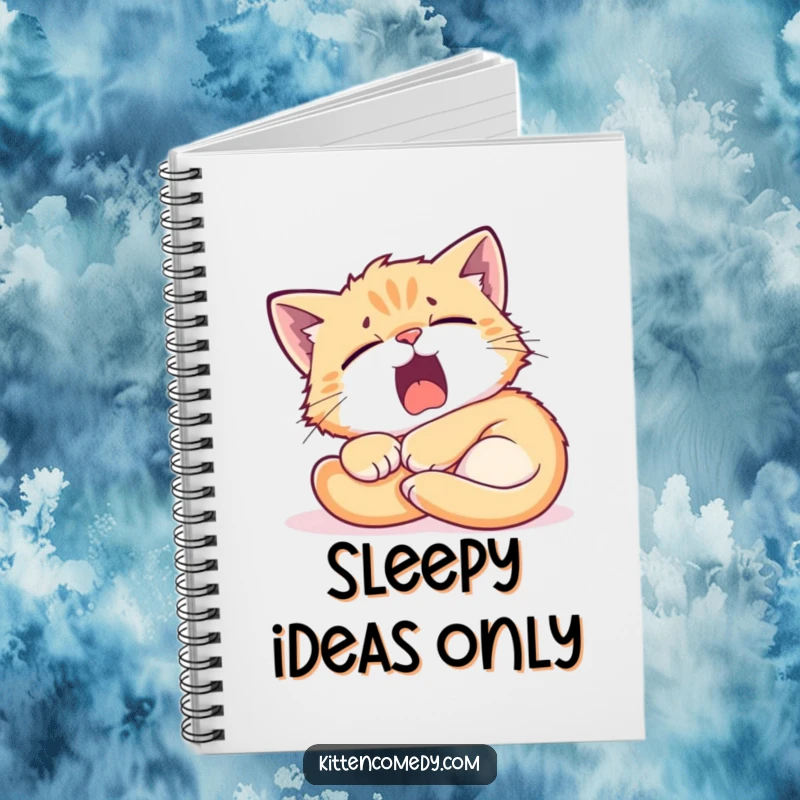 Funny Kitten Sunbeam Notebook: A tired kitten yawning widely in a sunbeam, a humorous journal cover.