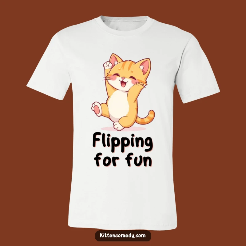 Funny Joyful Kitten T-Shirt - Energetic & Humorous Apparel for Happy People