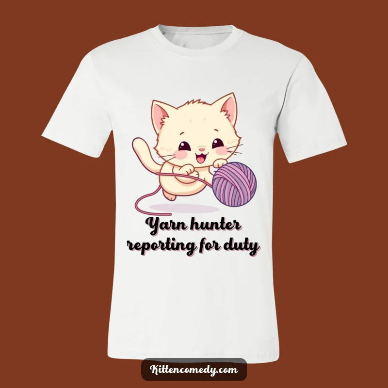 Meow you doing? This super soft tee showcases a funny kawaii kitten obsessed with a yarn ball. Perfect for casual wear and guaranteed giggles.