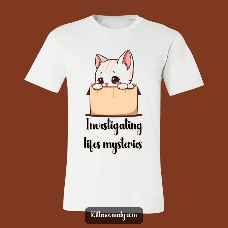 Funny Kitten Peeking in Box T-Shirt - Cute & Humorous Cat Apparel