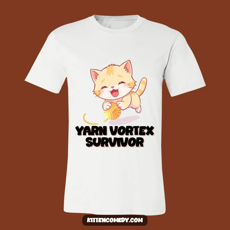 Funny Kitten Yarn Chase T-Shirt: Hilarious Tumbling Cat Tee Gift