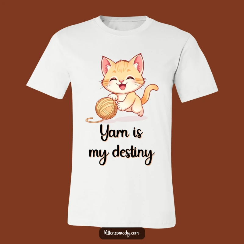 Funny Playful Kitten Yarn T-Shirt - Joyful Cat Apparel Gift