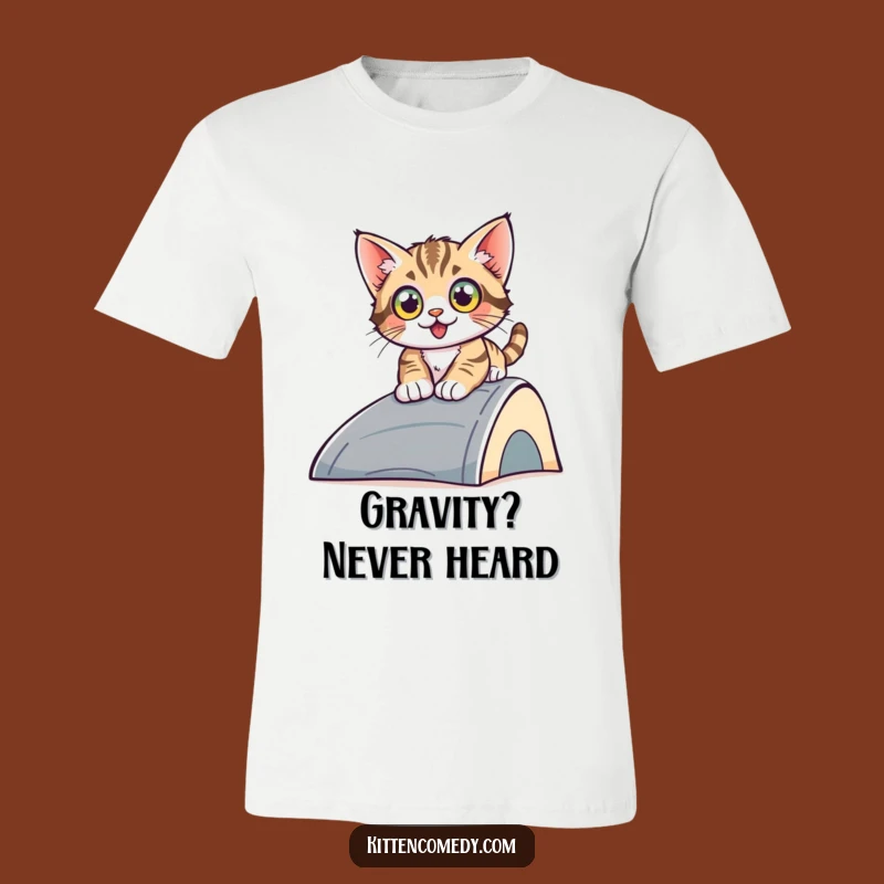 Funny Sliding Kitten T-Shirt - Embrace the Chaos, A Hilarious Gift!