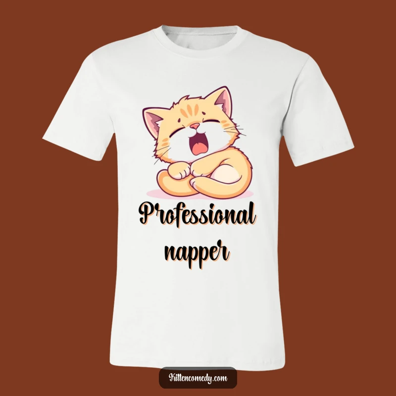 Funny Tired Kitten Sunbeam T-Shirt - Cozy & Humorous Apparel for Relaxed Vibes