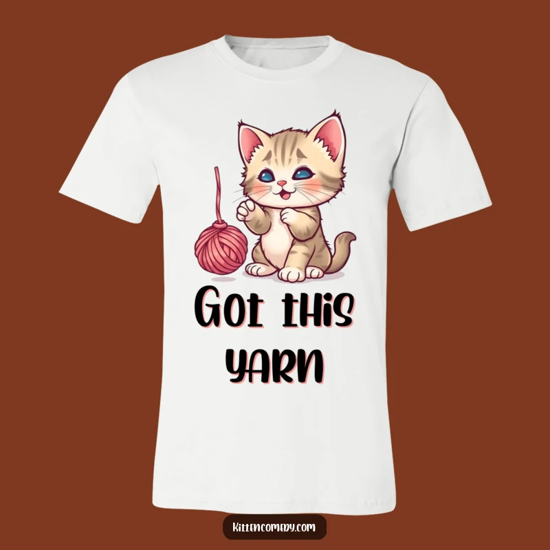 Funny Kitten Yarn Tee: Playful Fun T-Shirt, Perfect for a Hilarious Cat Gift