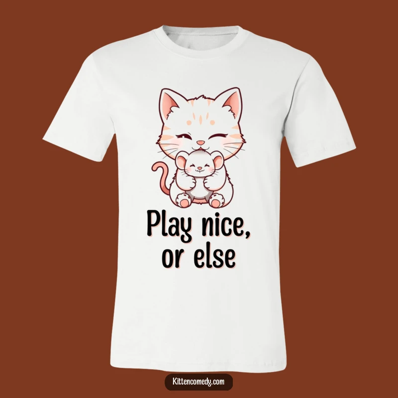 Funny Winking Kitten Mischief T-Shirt for Playful Pranksters and Cat Fans