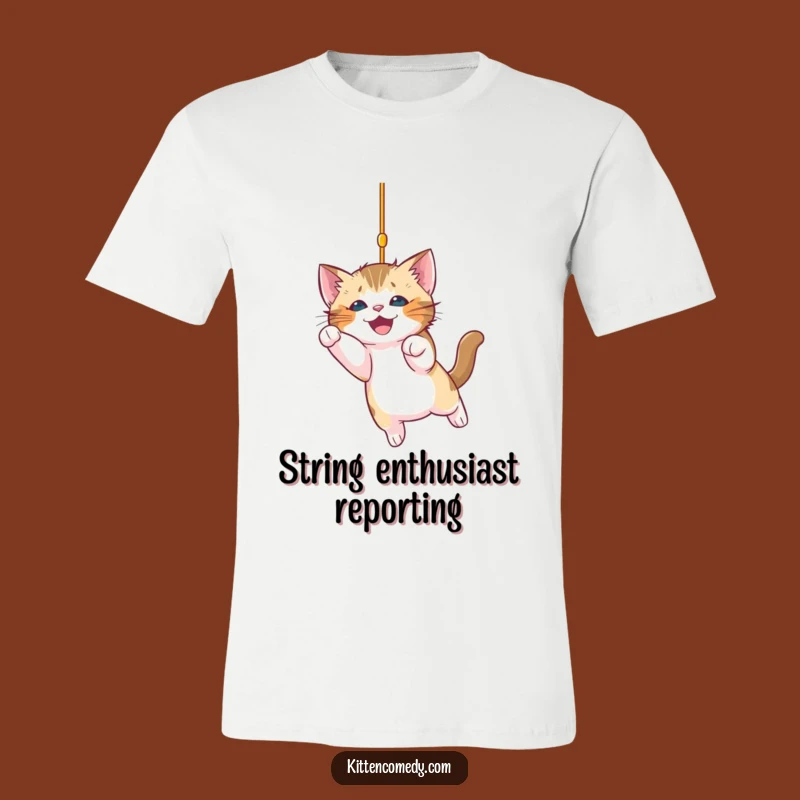 Funny Kitten Pouncing T-Shirt: Hilarious Cat Graphic Tee for Playful Souls