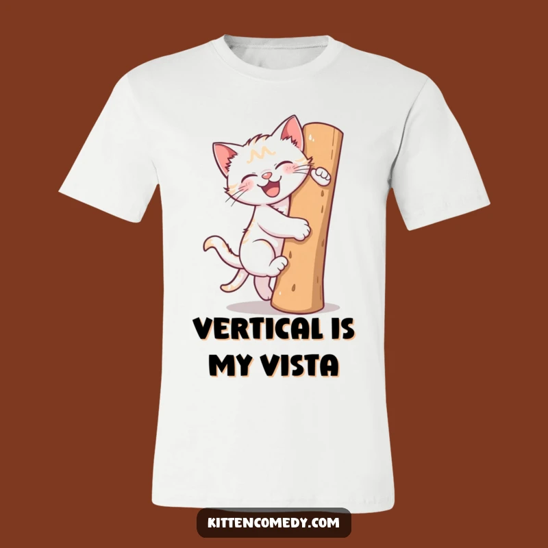 Funny Climbing Kitten Tee: Wear Your Love for Feline Adventure!