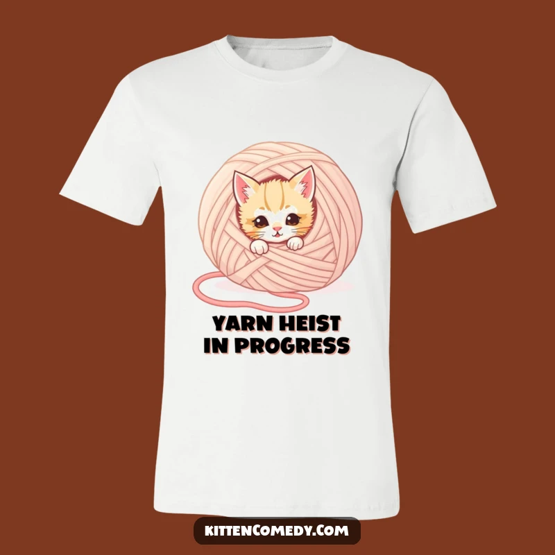Funny Kitten Hiding T-Shirt: Mischievous Cat Graphic Tee for Playful People