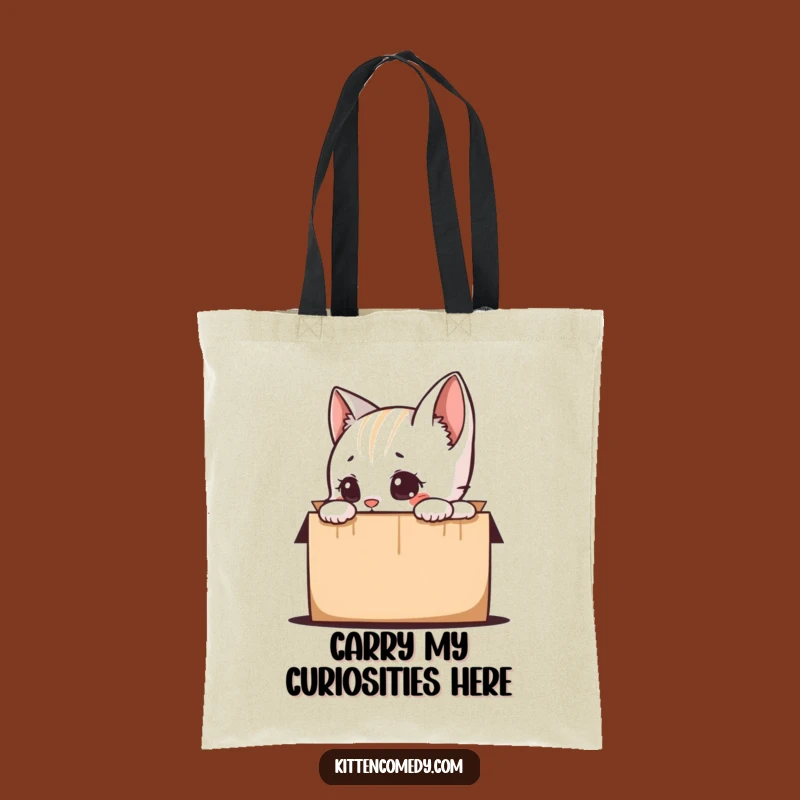 Funny Kitten Peeking in Box Tote Bag - Stylish & Humorous Cat Accessory