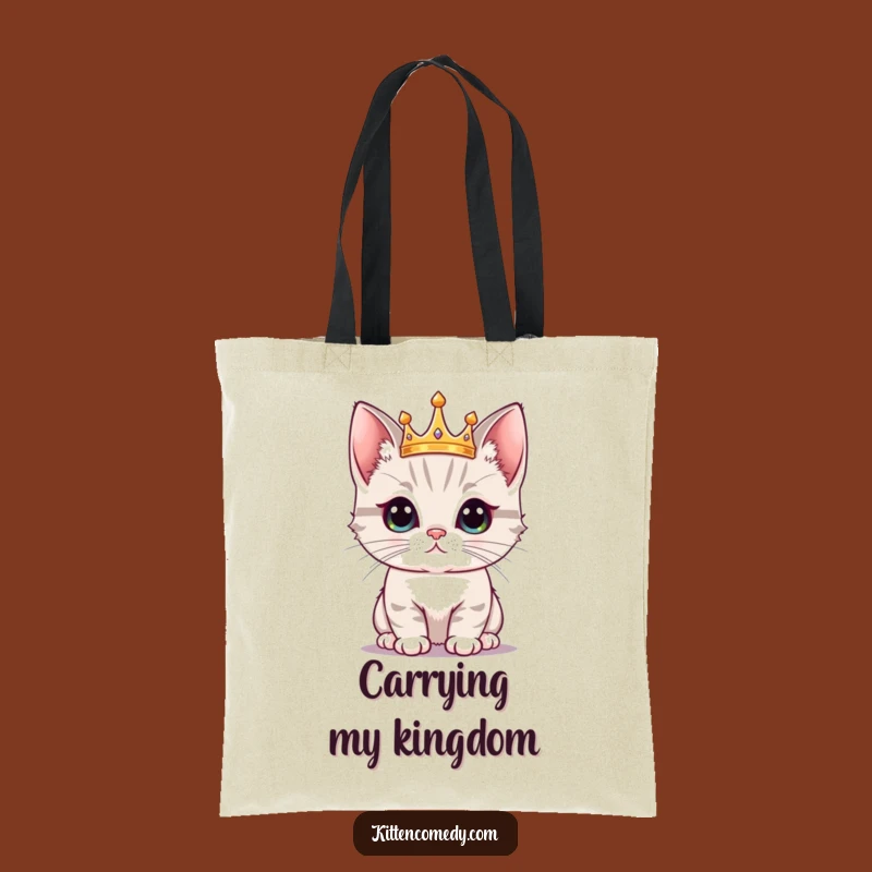 Funny Kitten Crown Tote Bag: Carry Your Pride in Style, Perfect Funny Gift