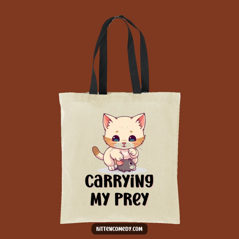 Funny Kitten Pounce Tote Bag: Carry Your Laughs with this Hilarious Cat Accessory