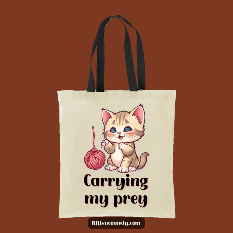 Funny Kitten Yarn Tote Bag: Carry Your Playfulness, Ideal Funny Gift
