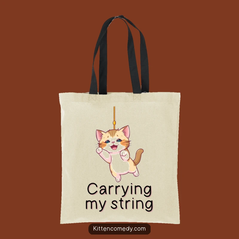 Funny Kitten Pouncing Tote Bag: Stylish & Humorous Cat Accessory Gift