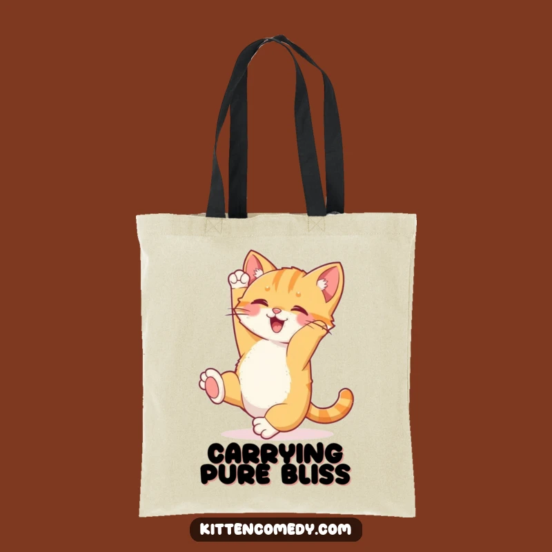 Funny Kitten Somersault Tote Bag – Carry Your Joy with Hilarious Style
