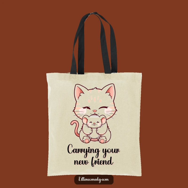 Funny Winking Kitten Tote Bag for Carrying Treasures and Playful Surprises
