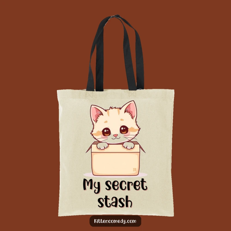 Funny Kawaii Kitten Box Peek Tote: Carry Your Pawsome Surprise!