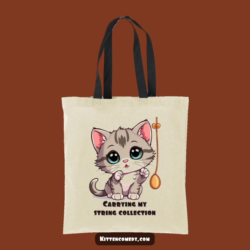 Funny Kitten String Tote Bag - Carry Your Curiosity
