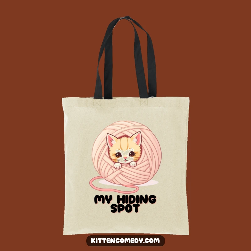 Funny Kitten Hiding Tote Bag: Stylish & Humorous Cat Accessory